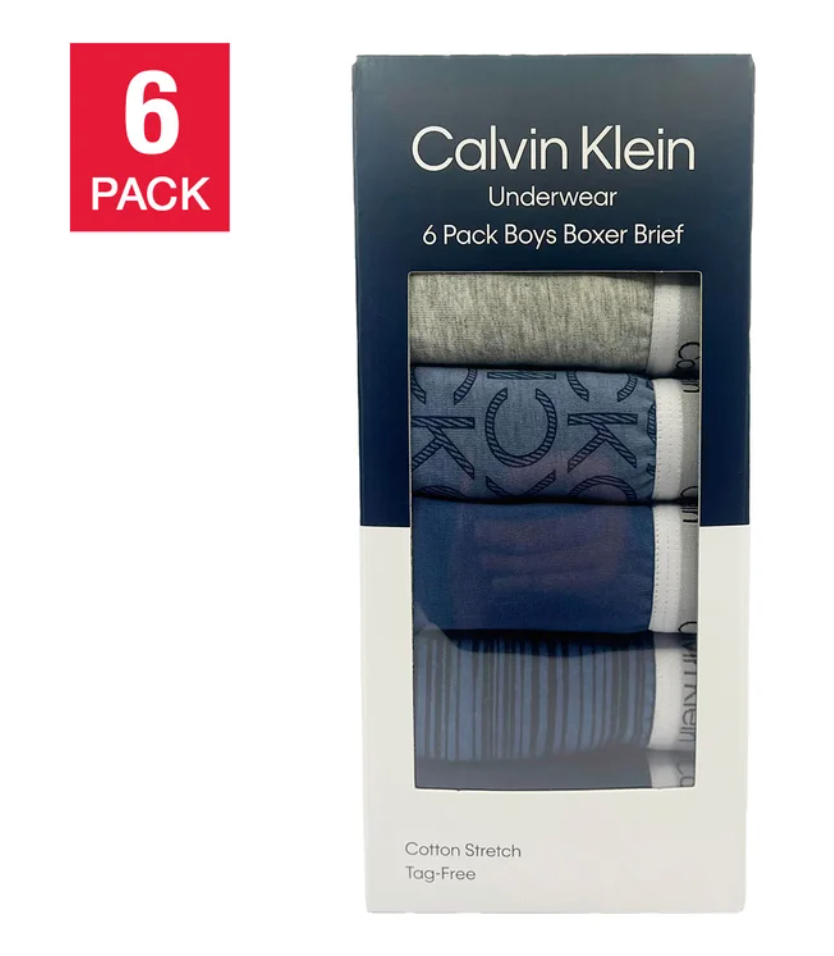 Calvin Klein Youth Boxer Brief Underwear (6-pack)